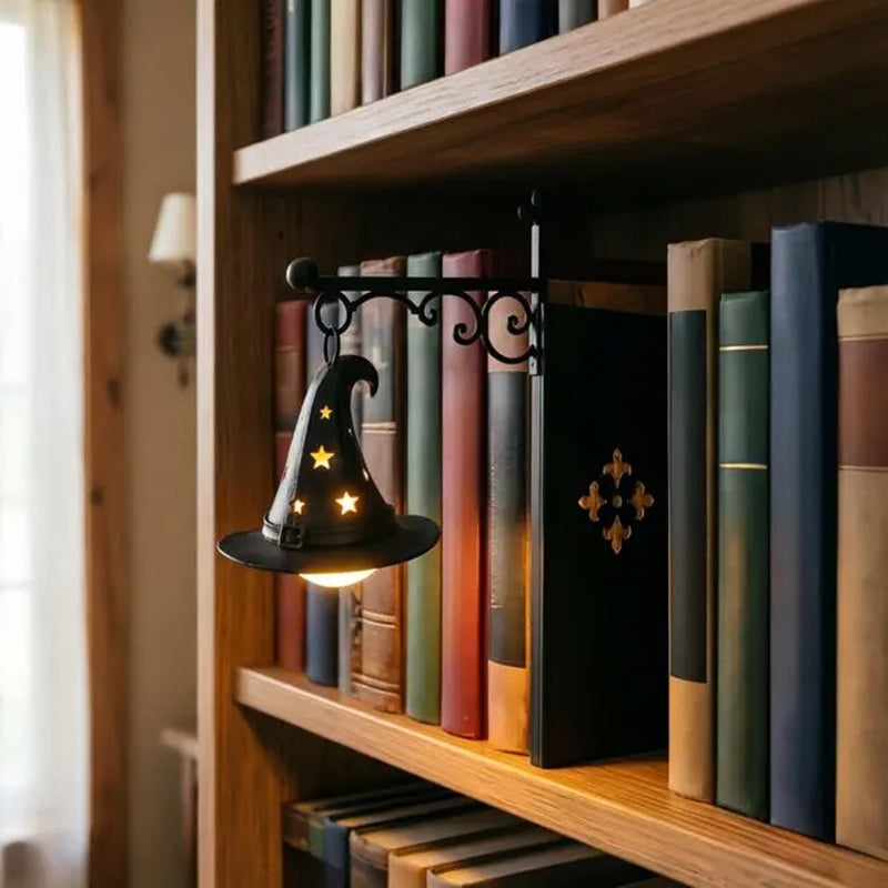 Halloween Retro Bookshelf Lighting Wall Mounted Reading Lamp Metal Gothic LED Night Light for Studious Home Room Ornament