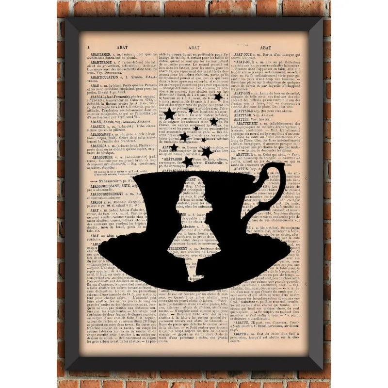 Bat Skeleton Dark Gothic Odd Scary Witch Punk Halloween Spooky Goth Vintage Art Home Decor Gift Poster Dictionary Page Print