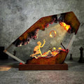 Demon Realm Organism Resin Table Light Creactive Art Shocked Decoration Lamp Magic Ring Skull Theme Night Light USB Charge