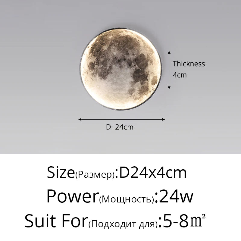 Moon LED Wall Light for Bedroom Kid'S Room Foyer Living Room Coffee Bar Aisle Hallway Gallery Studyroom Loft Indoor Home Lights