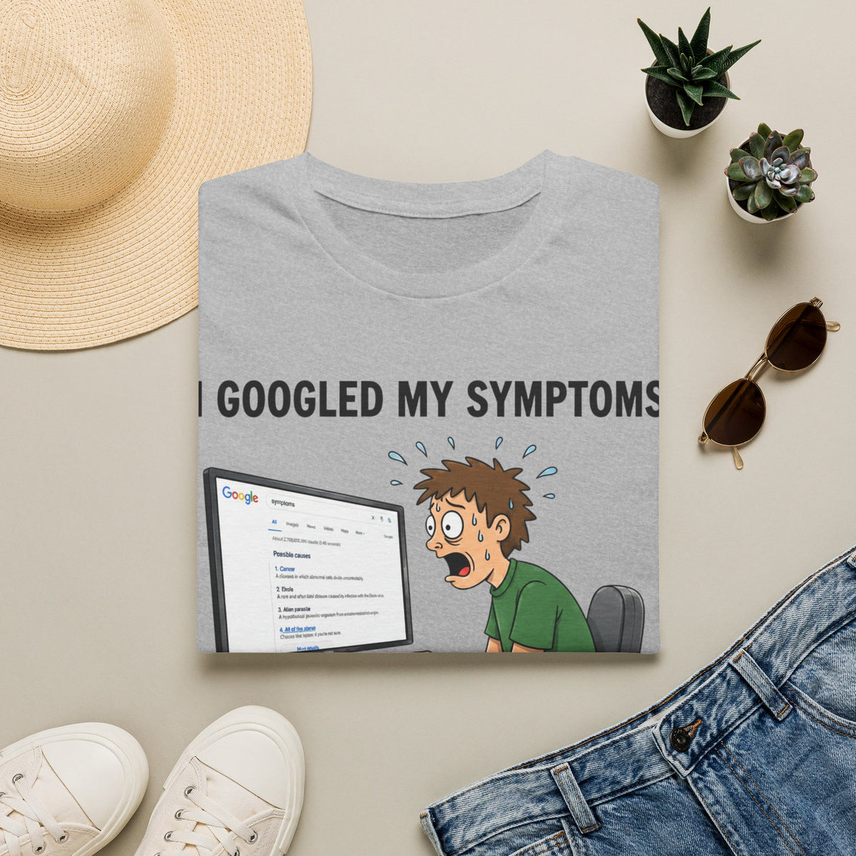 "I Googled My Symptoms" Funny Medical Unisex T-Shirt — OBSIDIAN & CO