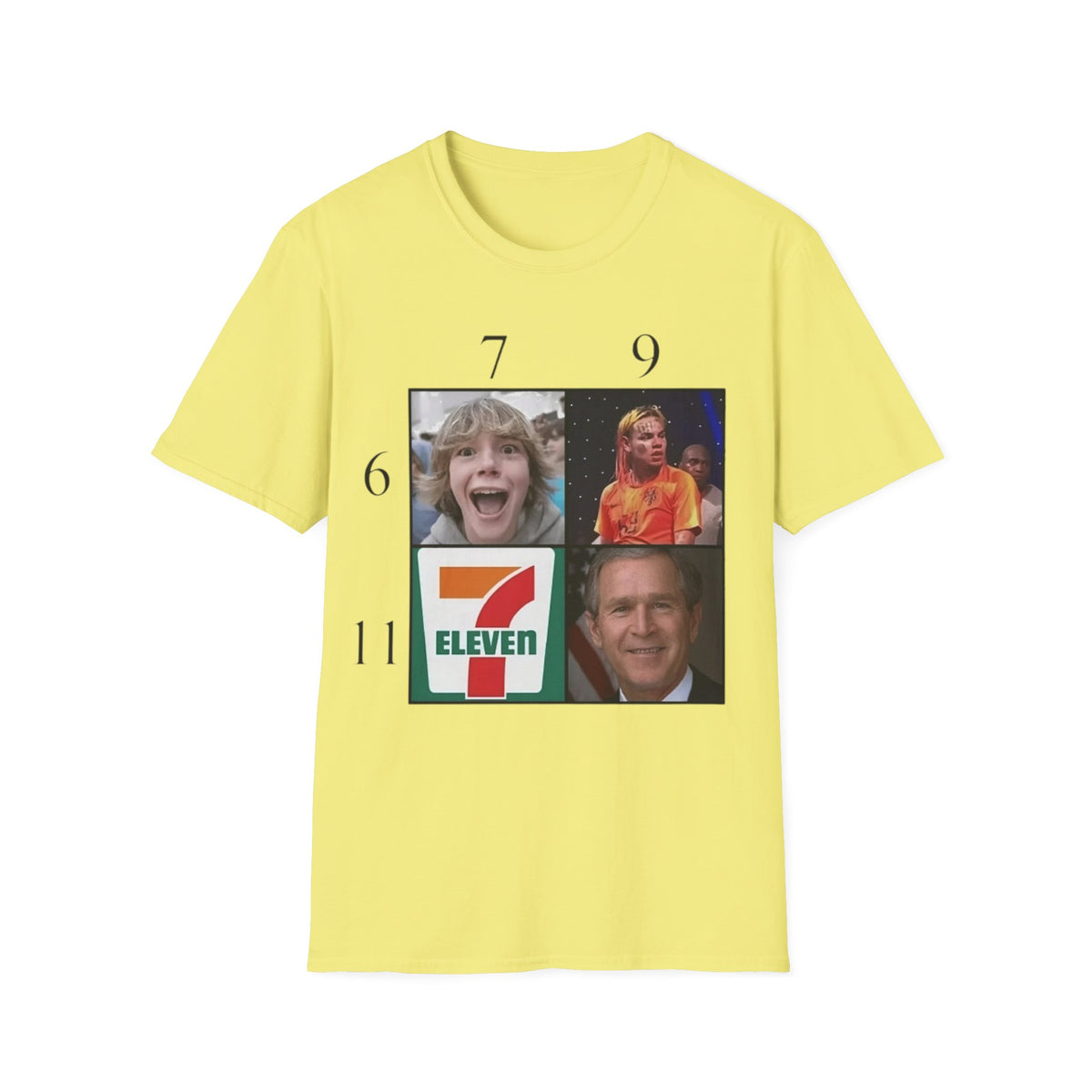 "7, 9, 6-11" Meme Collage Unisex T-Shirt — OBSIDIAN & CO