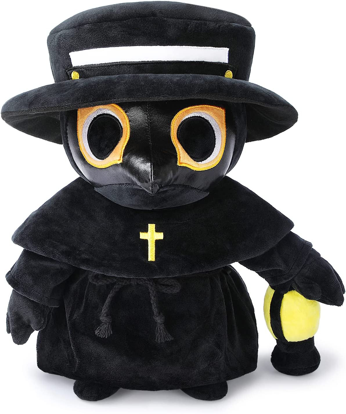 Plague Doctor Plush Toy, 35Cm Spook Cute Stuffed Plushie Pillow Doll, Soft Fluffy Halloween Hugging Cushion Decor, Present for Kids and Adults