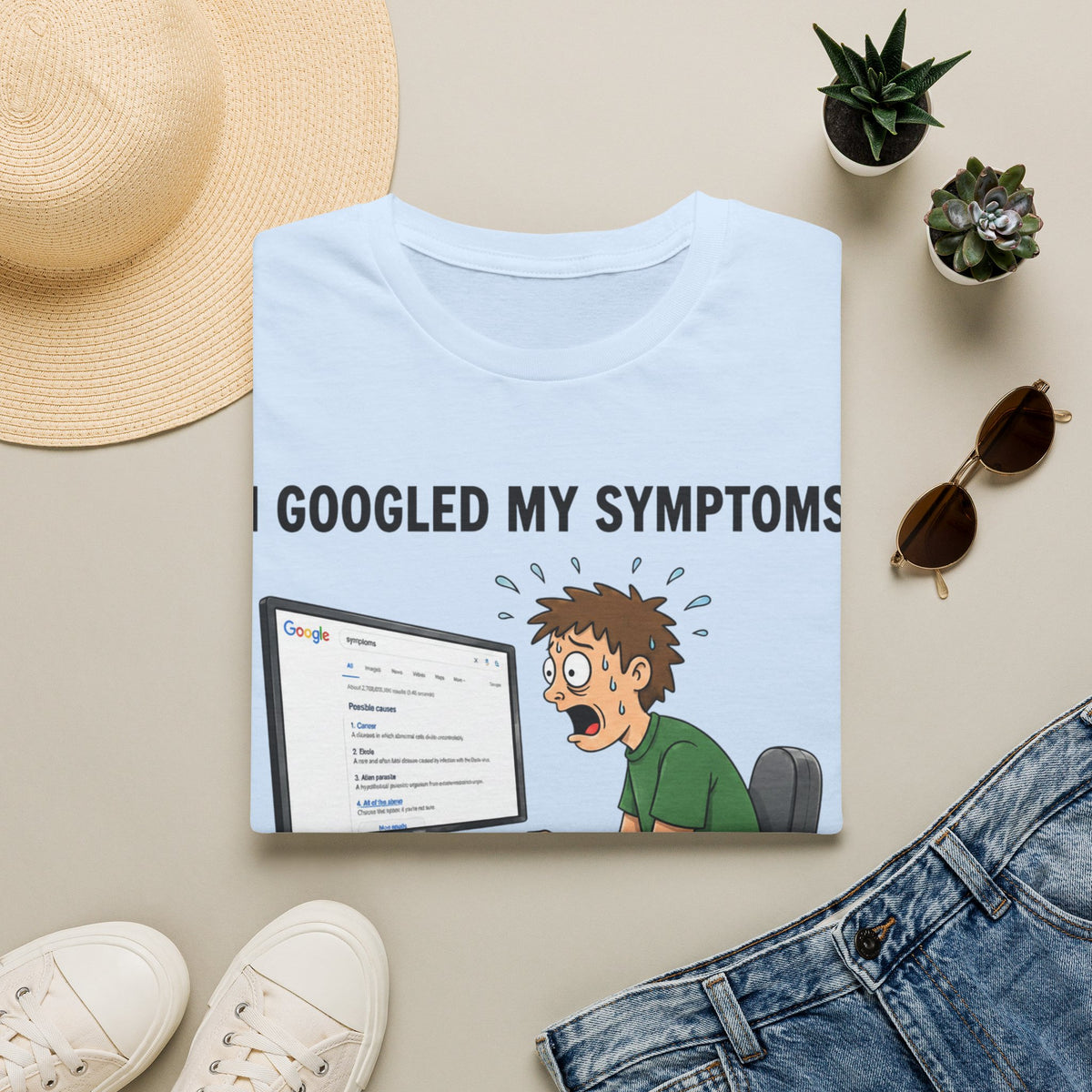 "I Googled My Symptoms" Funny Medical Unisex T-Shirt — OBSIDIAN & CO