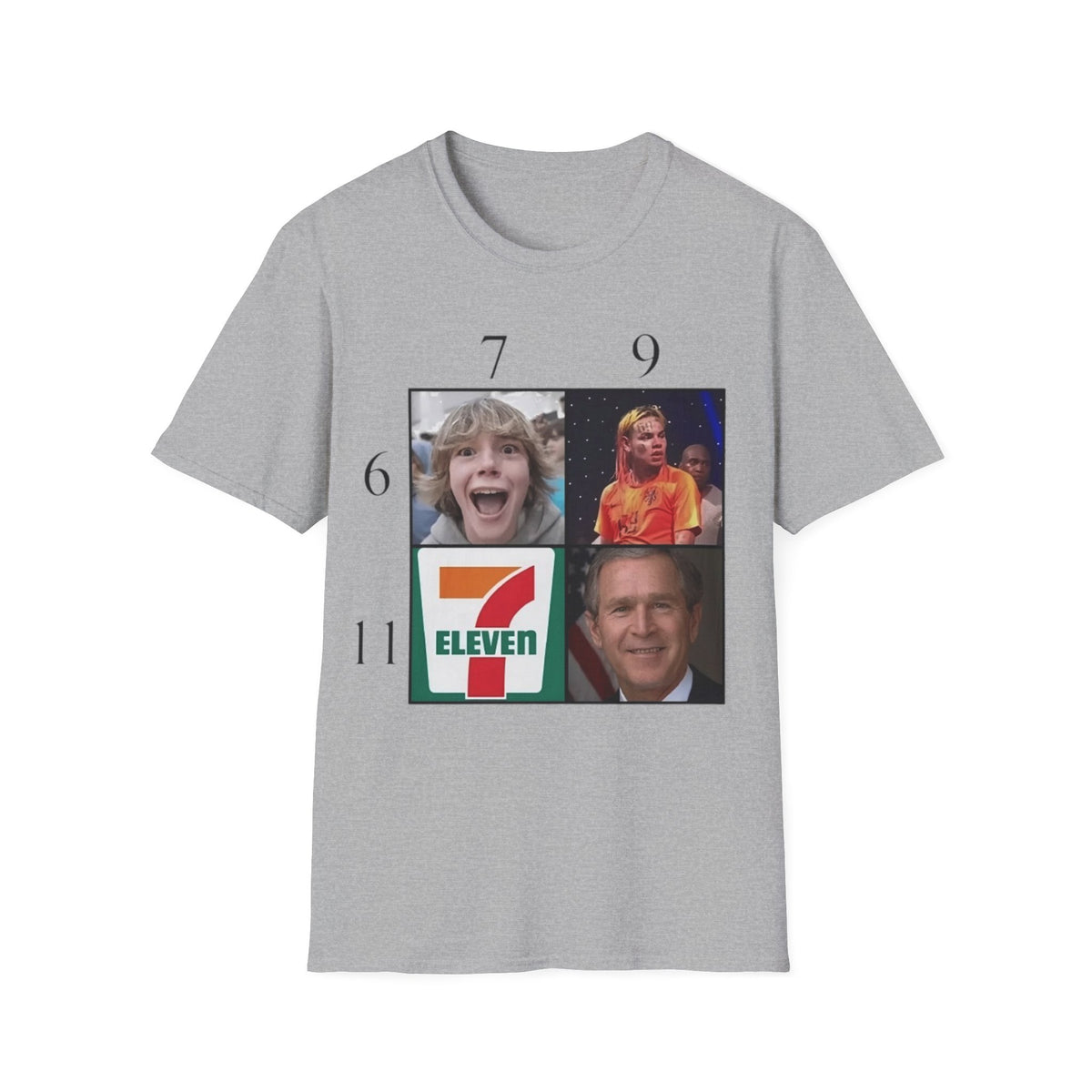 "7, 9, 6-11" Meme Collage Unisex T-Shirt — OBSIDIAN & CO