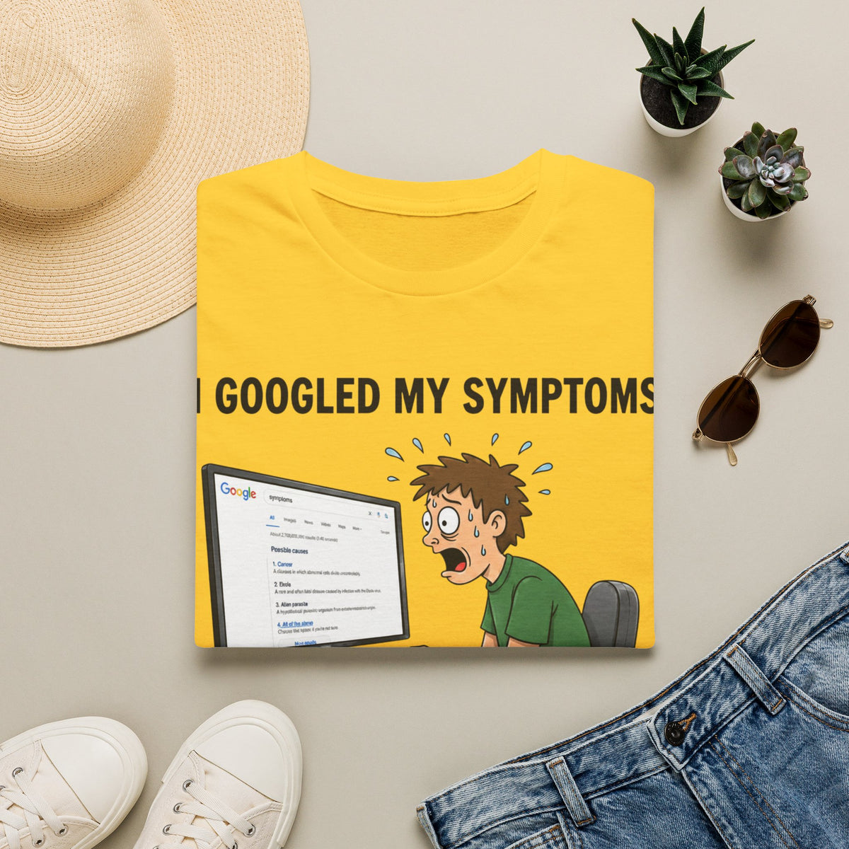"I Googled My Symptoms" Funny Medical Unisex T-Shirt — OBSIDIAN & CO