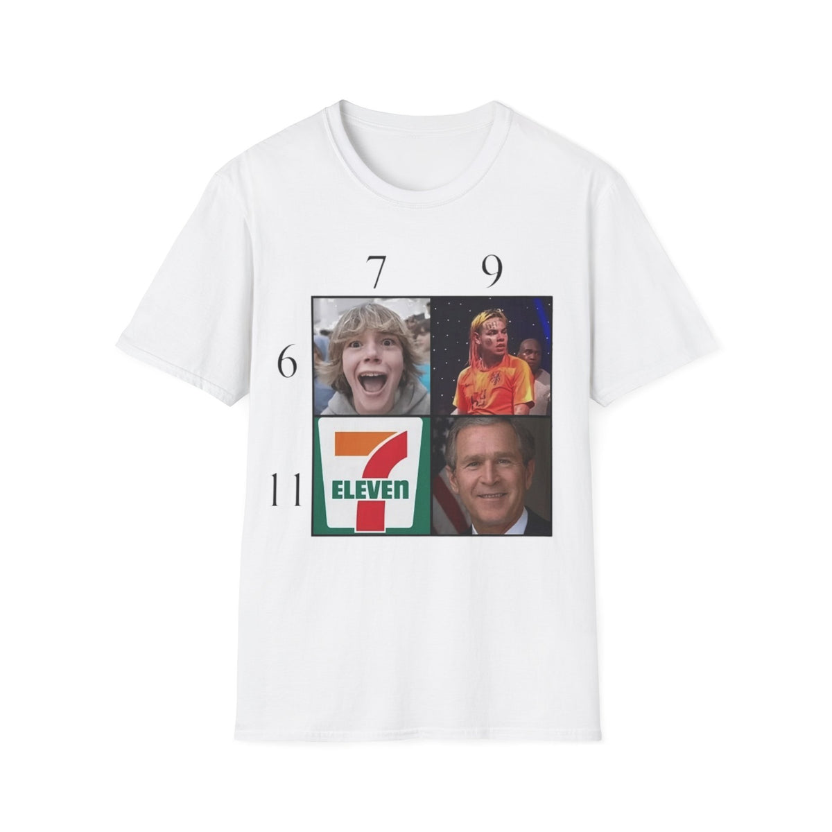 "7, 9, 6-11" Meme Collage Unisex T-Shirt — OBSIDIAN & CO