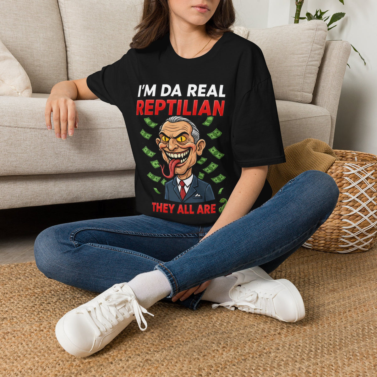 "I'm Da Real Reptilian" Conspiracy Unisex T-Shirt — OBSIDIAN & CO