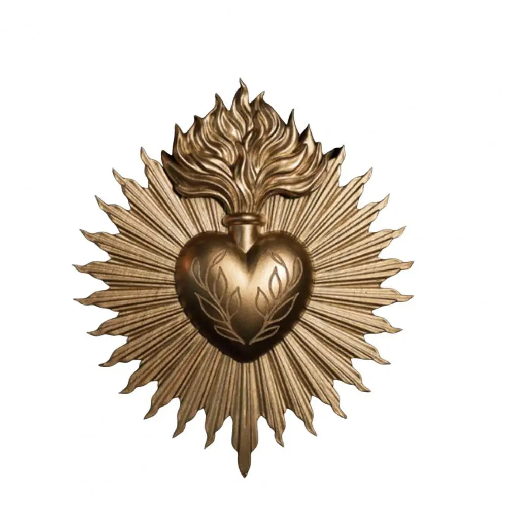 Sacred Heart Gothic Wall Plaque Home Decoration Prayer Stand Immaculate Heart of Mary Add Love Metal Plaque Holiday Wall Art
