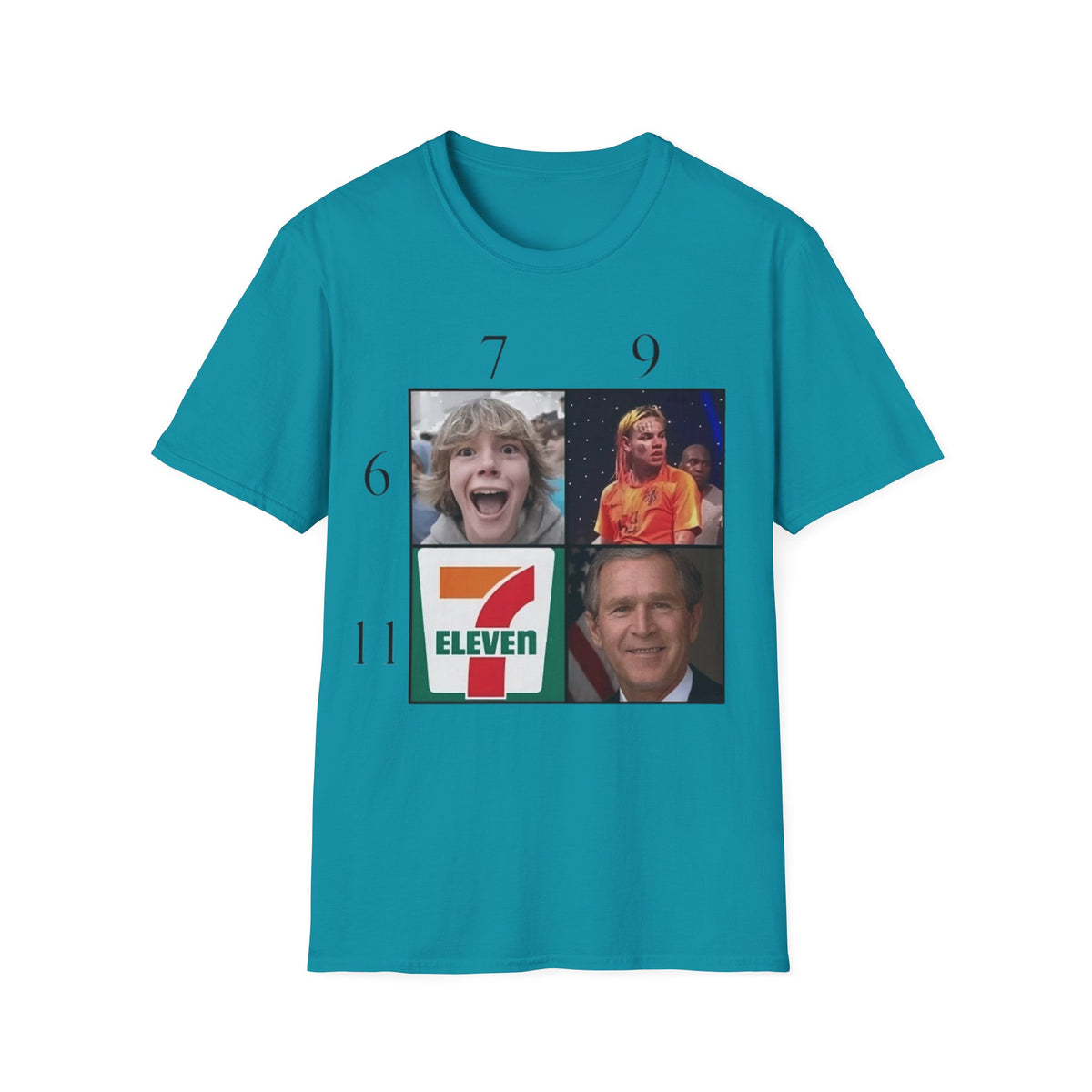 "7, 9, 6-11" Meme Collage Unisex T-Shirt — OBSIDIAN & CO