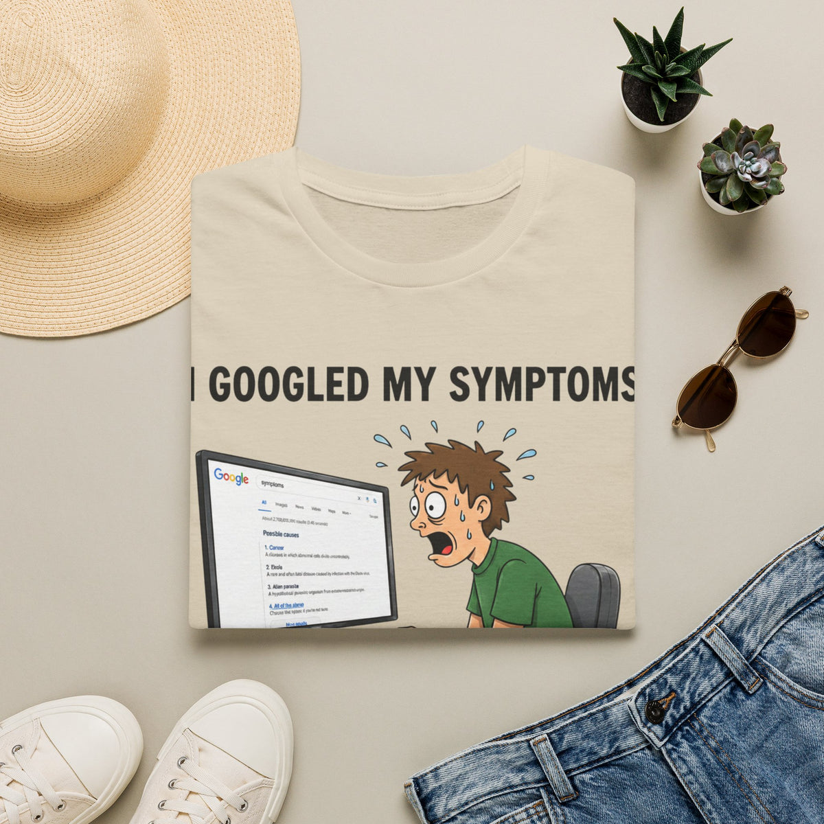"I Googled My Symptoms" Funny Medical Unisex T-Shirt — OBSIDIAN & CO