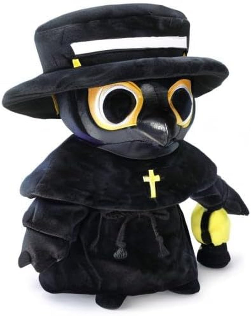 Plague Doctor Plush Toy, 35Cm Spook Cute Stuffed Plushie Pillow Doll, Soft Fluffy Halloween Hugging Cushion Decor, Present for Kids and Adults