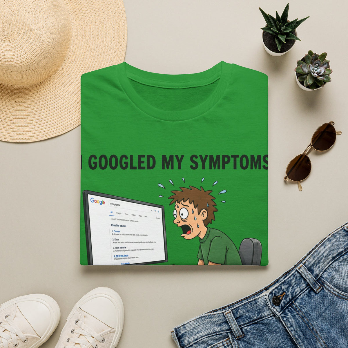 "I Googled My Symptoms" Funny Medical Unisex T-Shirt — OBSIDIAN & CO