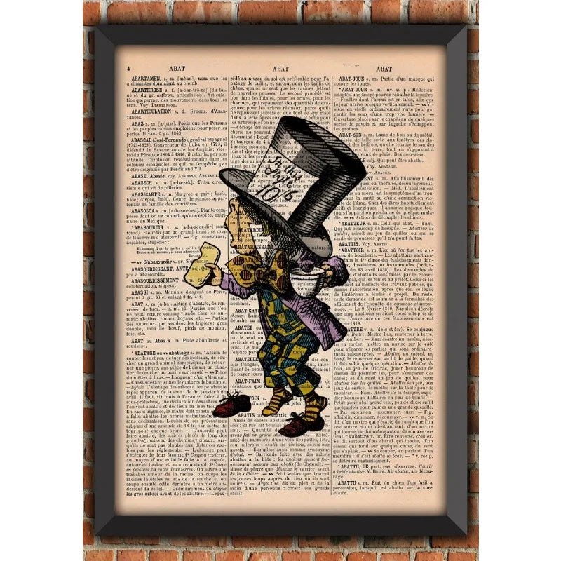 Bat Skeleton Dark Gothic Odd Scary Witch Punk Halloween Spooky Goth Vintage Art Home Decor Gift Poster Dictionary Page Print