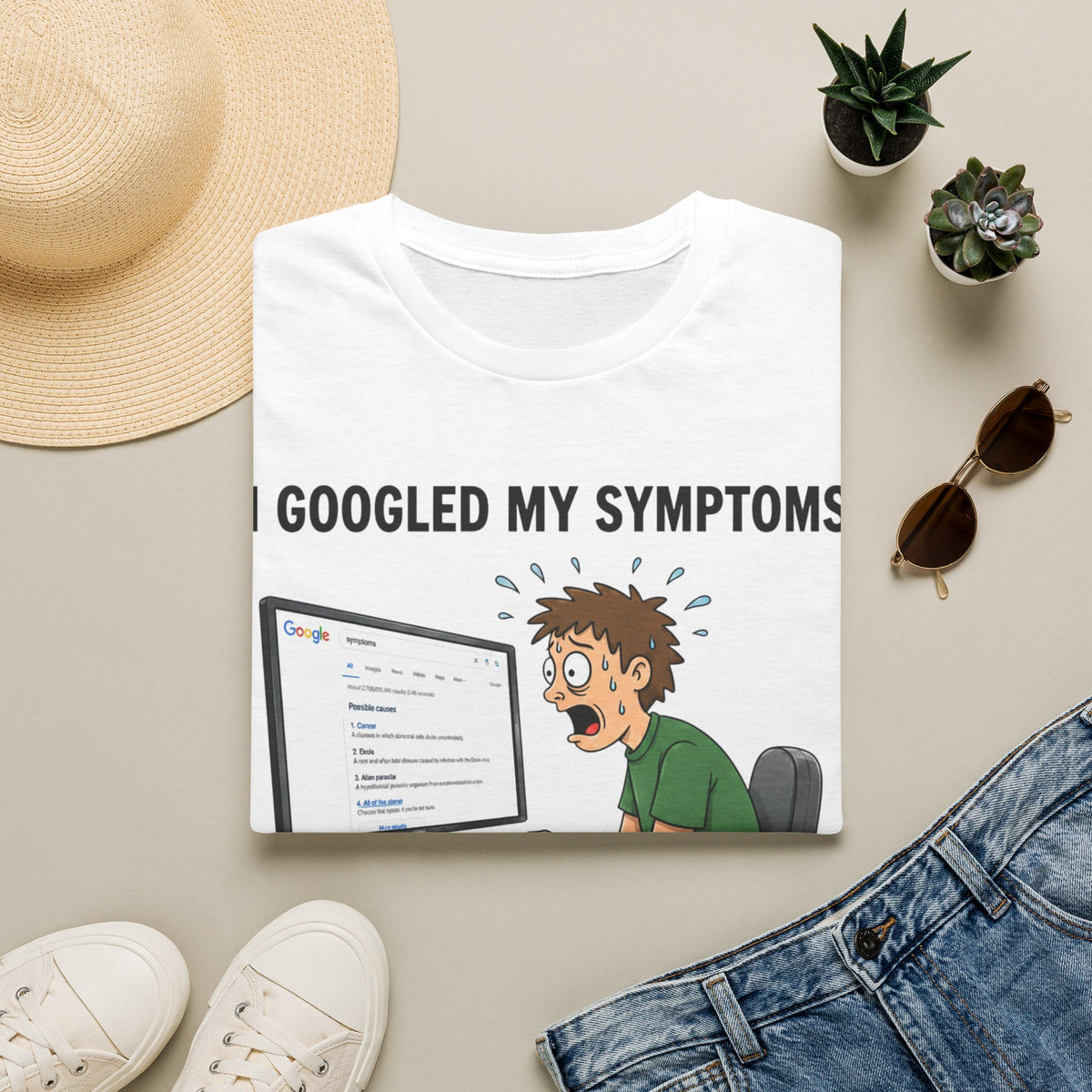 "I Googled My Symptoms" Funny Medical Unisex T-Shirt — OBSIDIAN & CO