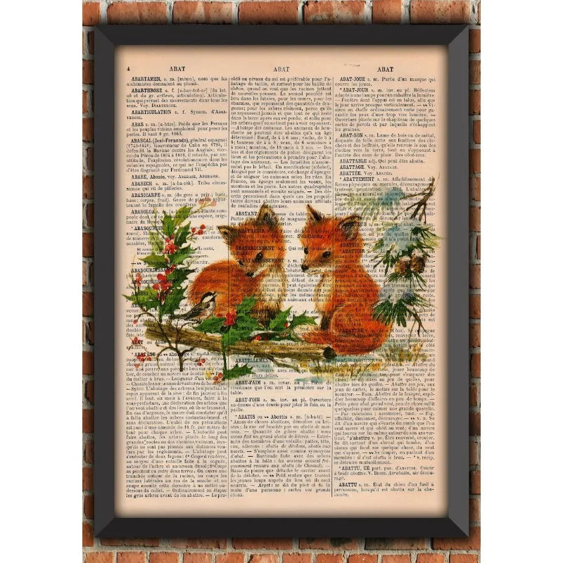 Bat Skeleton Dark Gothic Odd Scary Witch Punk Halloween Spooky Goth Vintage Art Home Decor Gift Poster Dictionary Page Print
