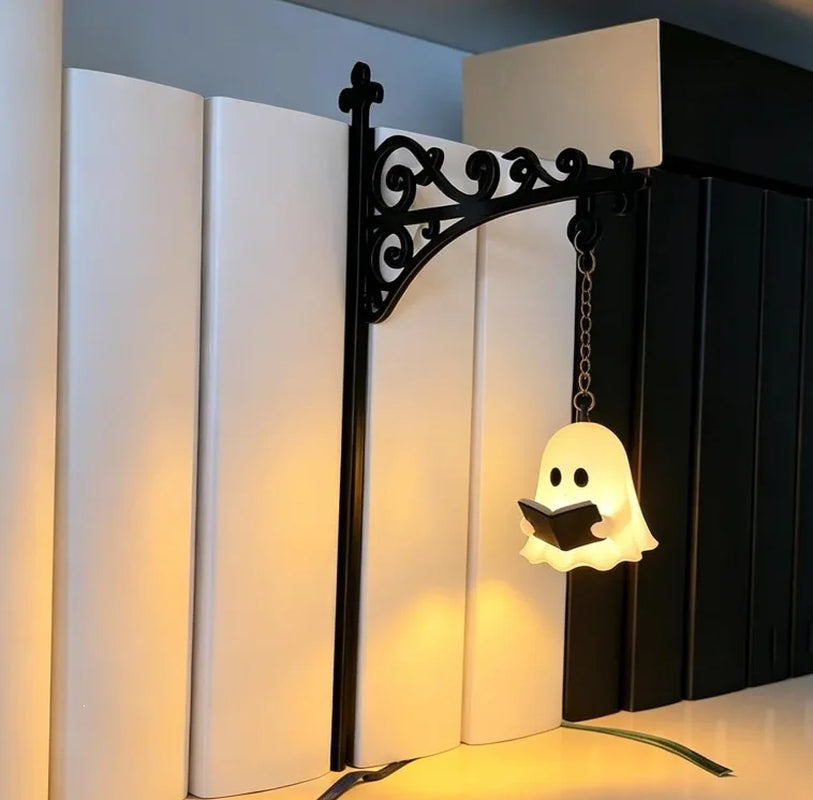 Halloween Retro Bookshelf Lighting Wall Mounted Reading Lamp Metal Gothic LED Night Light for Studious Home Room Ornament