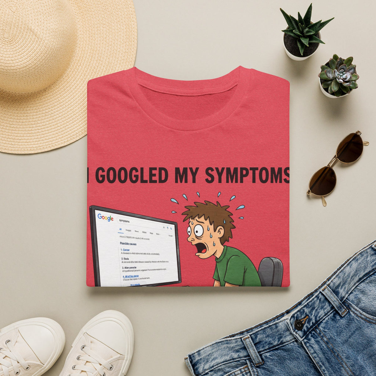"I Googled My Symptoms" Funny Medical Unisex T-Shirt — OBSIDIAN & CO