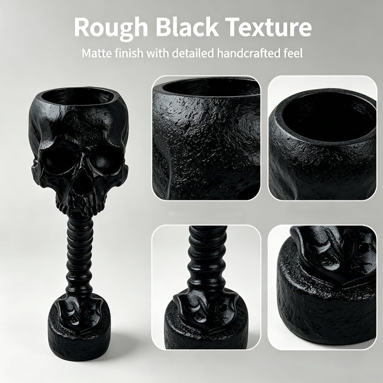 Gothic Skull Planter, Black Skeleton Vase for Goth Home Decor | 11.6" Skeleton Flower Pot, Indoor Plant Container for Halloween & Bathroom Decor;Skull Pot Self Watering
