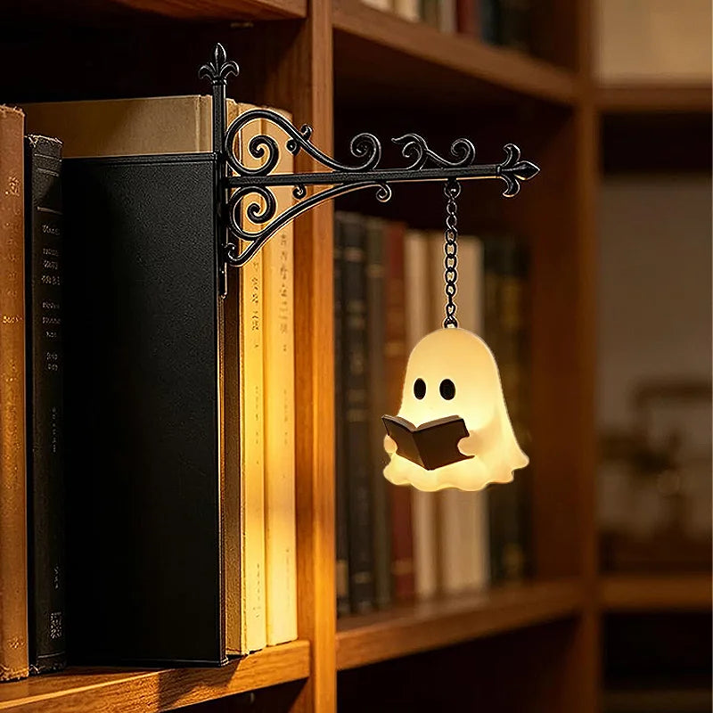 Halloween Retro Bookshelf Lighting Wall Mounted Reading Lamp Metal Gothic LED Night Light for Studious Home Room Ornament