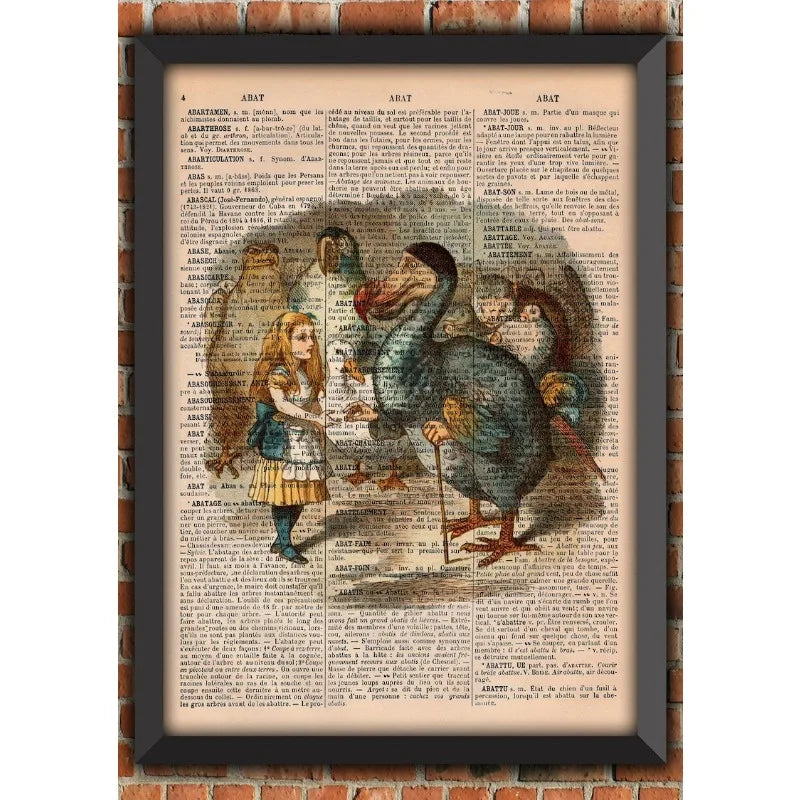 Bat Skeleton Dark Gothic Odd Scary Witch Punk Halloween Spooky Goth Vintage Art Home Decor Gift Poster Dictionary Page Print