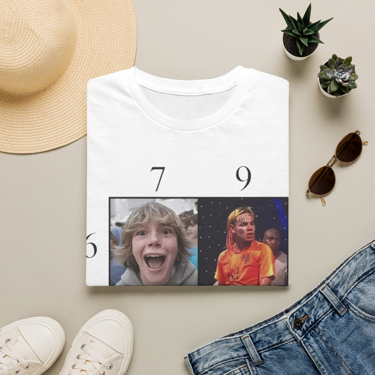 "7, 9, 6-11" Meme Collage Unisex T-Shirt — OBSIDIAN & CO