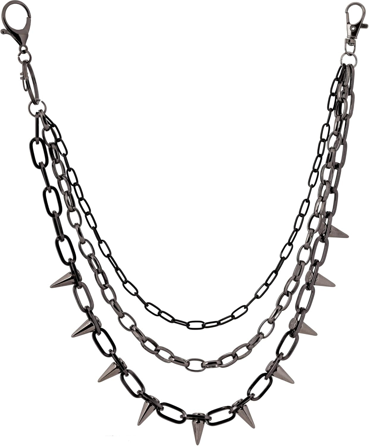 Goth Punk Layered Black Spike Pants Chain, Spiked Wallet Belt Chain, Goth Grunge Emo Punk Accessories, Jewelry Gift for Women