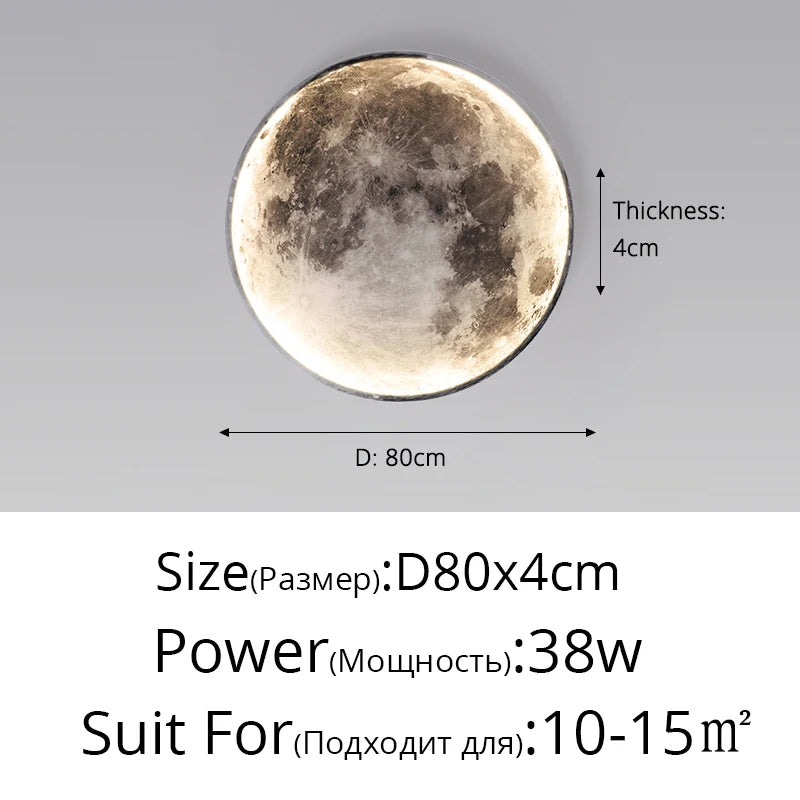 Moon LED Wall Light for Bedroom Kid'S Room Foyer Living Room Coffee Bar Aisle Hallway Gallery Studyroom Loft Indoor Home Lights