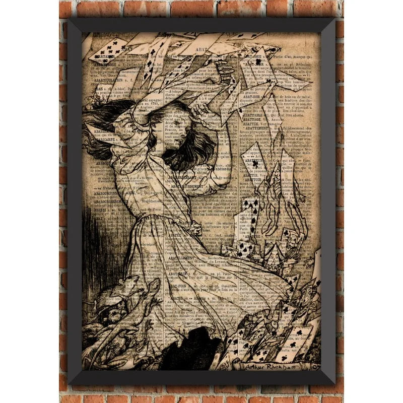 Bat Skeleton Dark Gothic Odd Scary Witch Punk Halloween Spooky Goth Vintage Art Home Decor Gift Poster Dictionary Page Print
