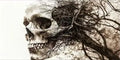 Modern Abstract Skull Tree Poster and Prints Landscape Art Canvas Painting Wall Art Picture for Living Room Home Decor Cuadros