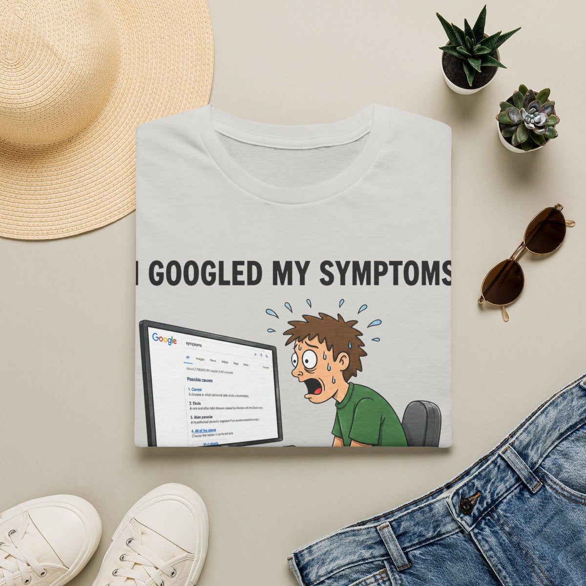 "I Googled My Symptoms" Funny Medical Unisex T-Shirt — OBSIDIAN & CO