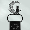 Gothic Black Cat Wall Decor Towel Ring, Moon and Cat Towel Hanger, Witchy Gothic Hand Towels Kitchen Bathroom Accessories, Bath Towel Rings Home Office Garden Hotel, Home Decors Gift