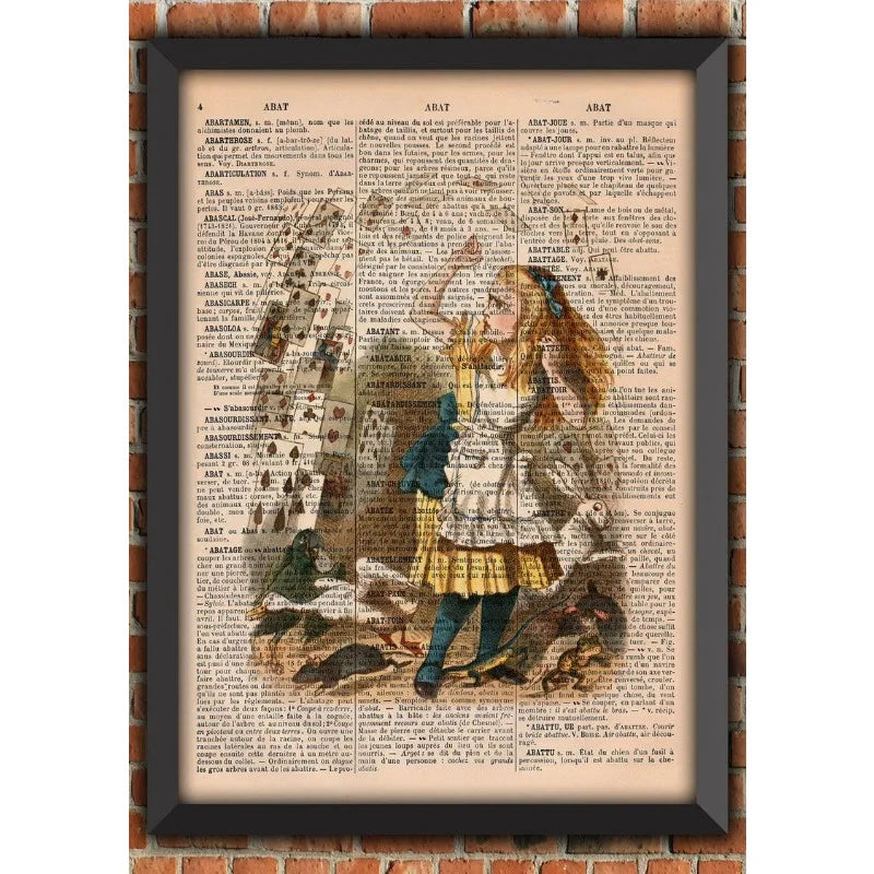 Bat Skeleton Dark Gothic Odd Scary Witch Punk Halloween Spooky Goth Vintage Art Home Decor Gift Poster Dictionary Page Print