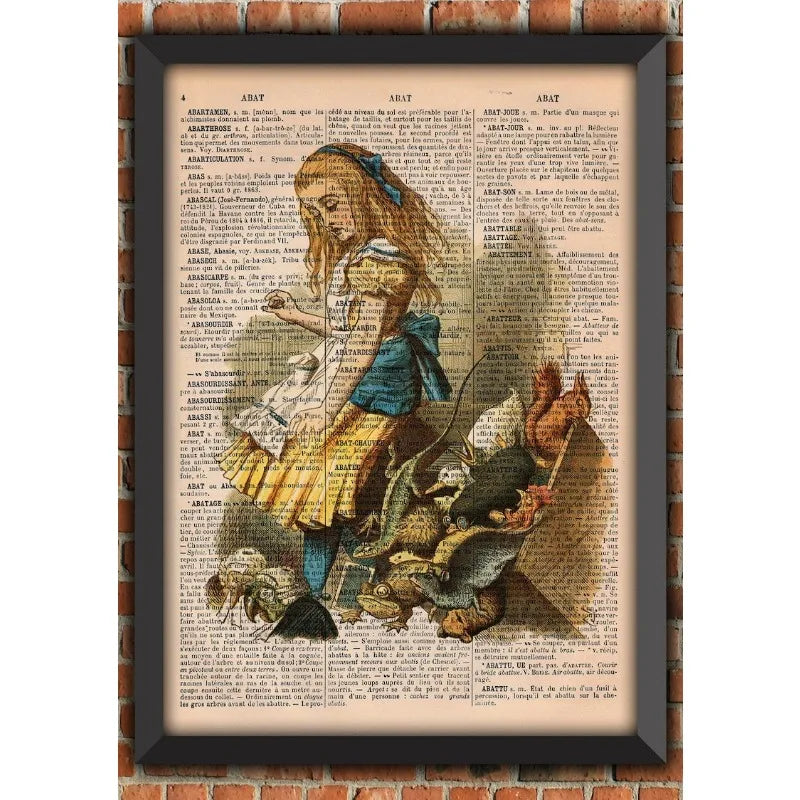 Bat Skeleton Dark Gothic Odd Scary Witch Punk Halloween Spooky Goth Vintage Art Home Decor Gift Poster Dictionary Page Print