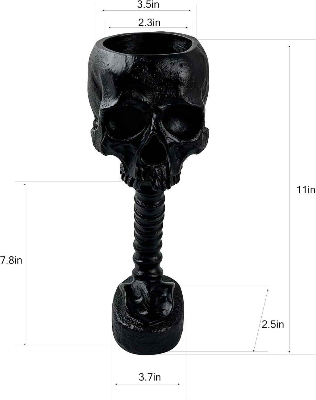 Gothic Skull Planter, Black Skeleton Vase for Goth Home Decor | 11.6" Skeleton Flower Pot, Indoor Plant Container for Halloween & Bathroom Decor;Skull Pot Self Watering