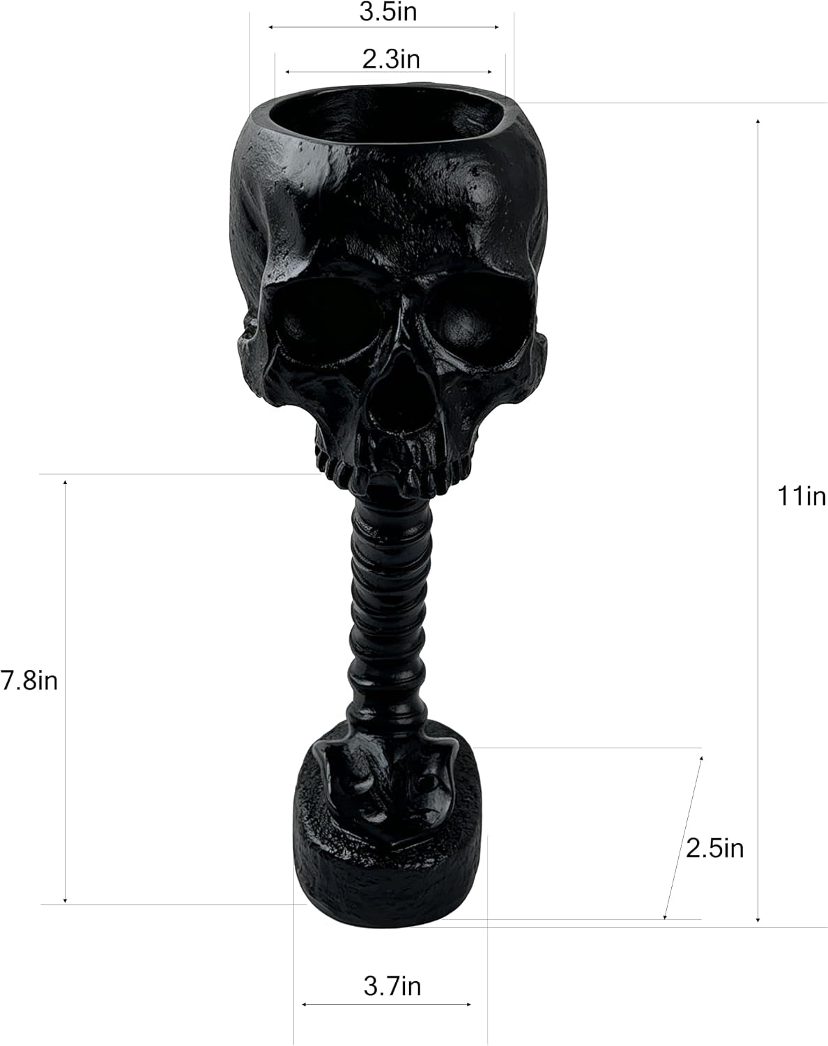 Gothic Skull Planter, Black Skeleton Vase for Goth Home Decor | 11.6" Skeleton Flower Pot, Indoor Plant Container for Halloween & Bathroom Decor;Skull Pot Self Watering