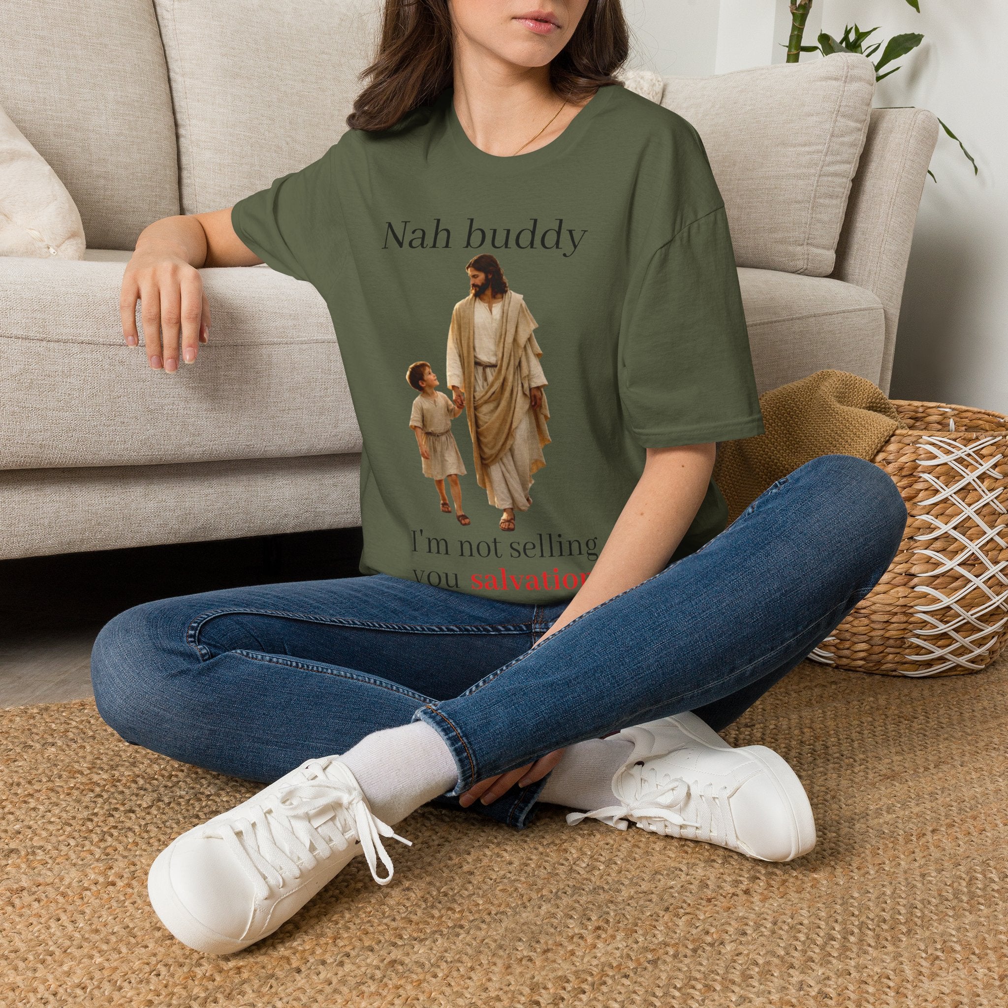 "Nah Buddy" Funny Jesus Meme Unisex T-Shirt