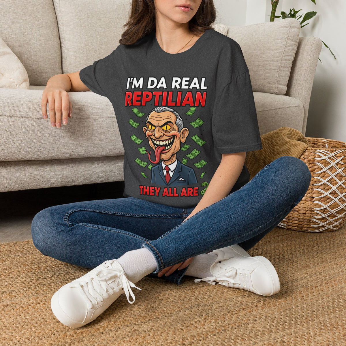 "I'm Da Real Reptilian" Conspiracy Unisex T-Shirt — OBSIDIAN & CO