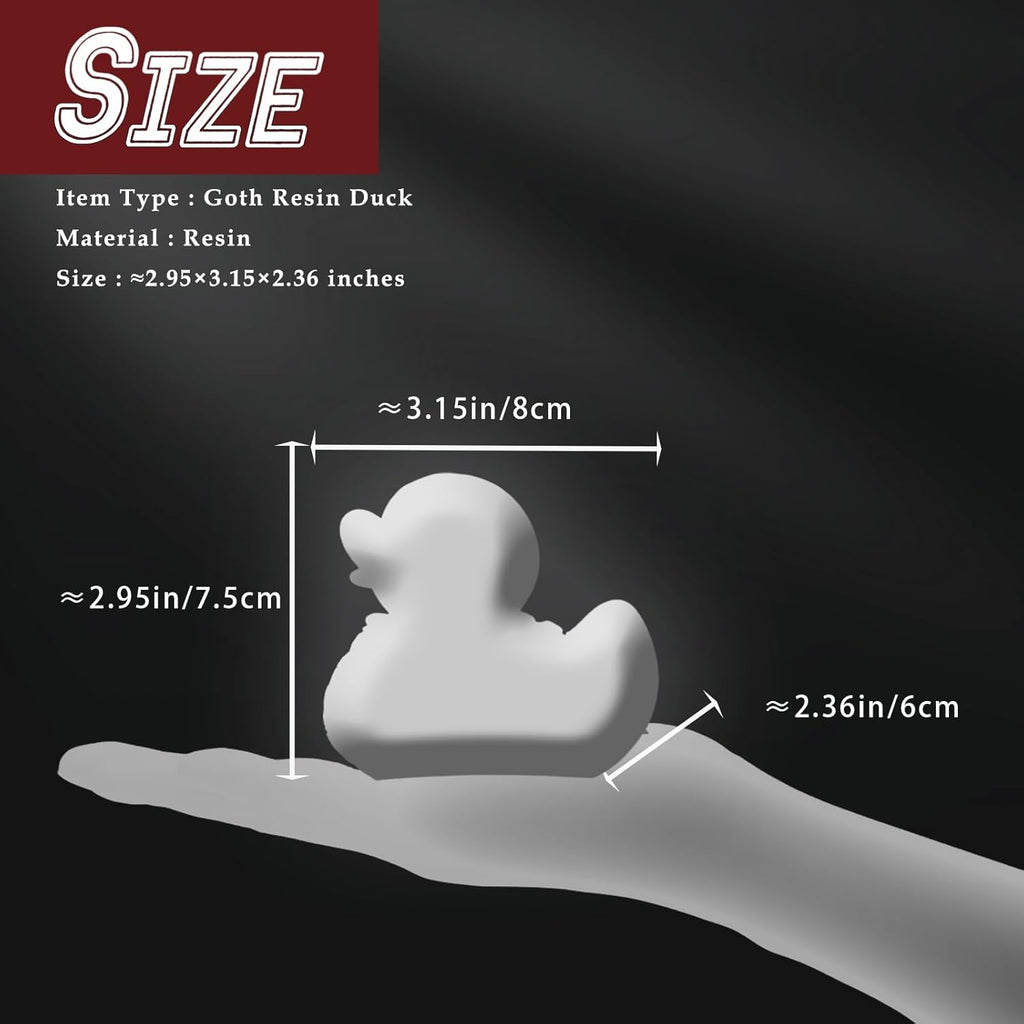 Duck Goth Decor Satanic - Gothic Resin Duck Statue for Halloween Car Accessories, Punk Rock Collectibles, Unique Collectible Gifts, Dark Satanic Gifts & Desk Ornaments