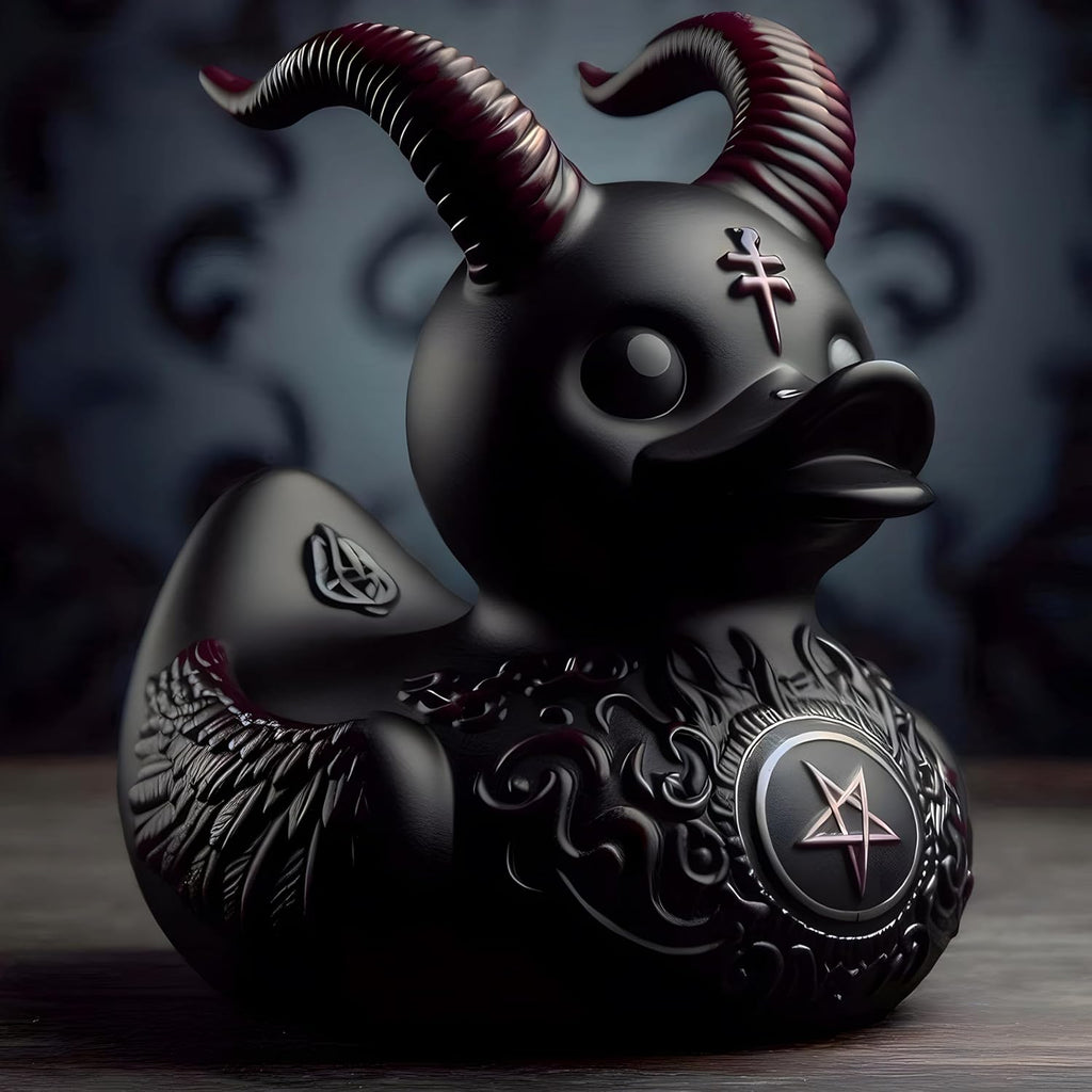 Duck Goth Decor Satanic - Gothic Resin Duck Statue for Halloween Car Accessories, Punk Rock Collectibles, Unique Collectible Gifts, Dark Satanic Gifts & Desk Ornaments
