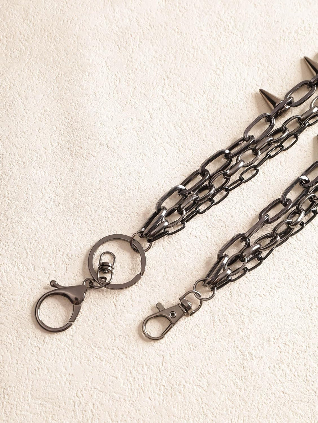 Goth Punk Layered Black Spike Pants Chain, Spiked Wallet Belt Chain, Goth Grunge Emo Punk Accessories, Jewelry Gift for Women