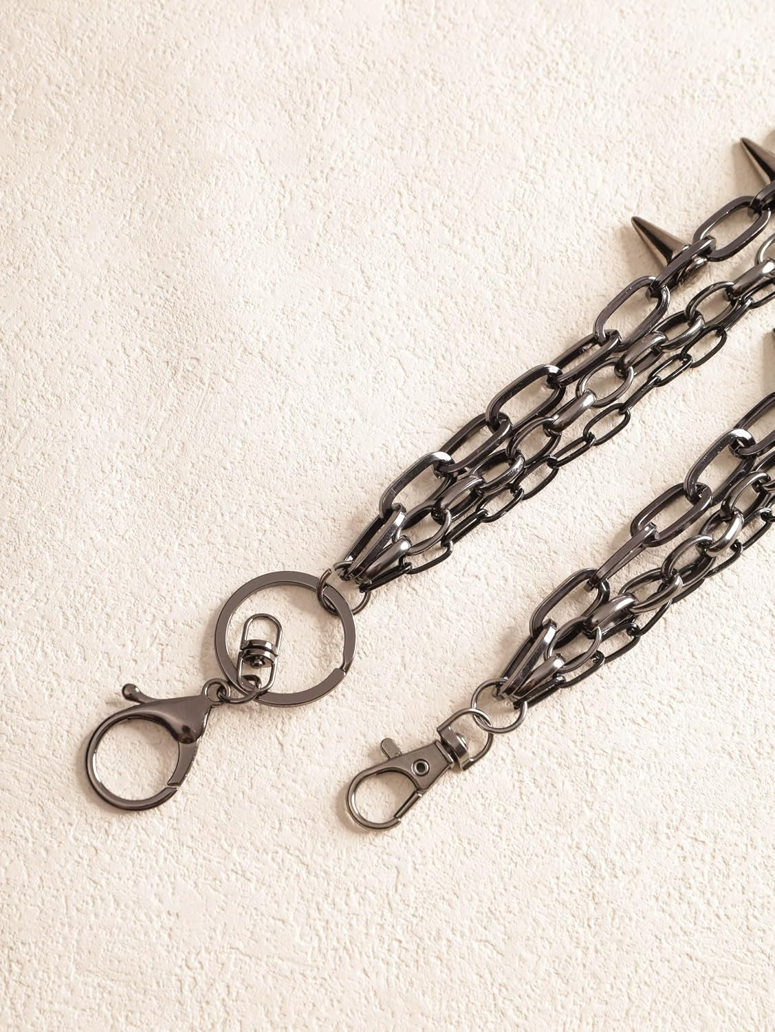 Goth Punk Layered Black Spike Pants Chain, Spiked Wallet Belt Chain, Goth Grunge Emo Punk Accessories, Jewelry Gift for Women