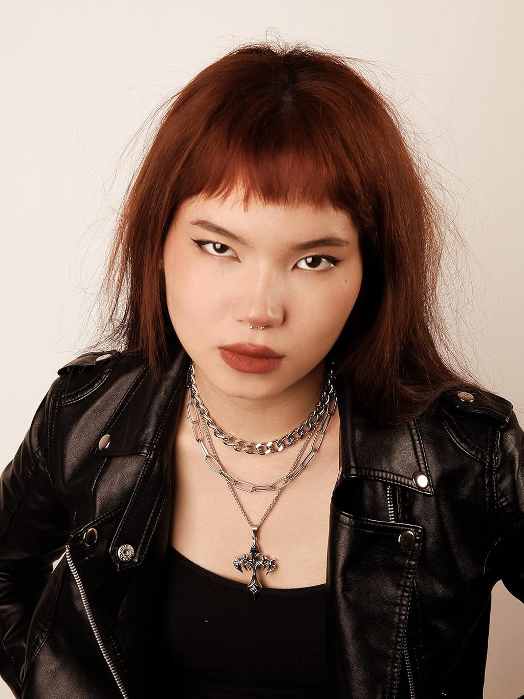 Goth Layered Star Choker Necklace, Gothic Punk Grunge Emo Necklace