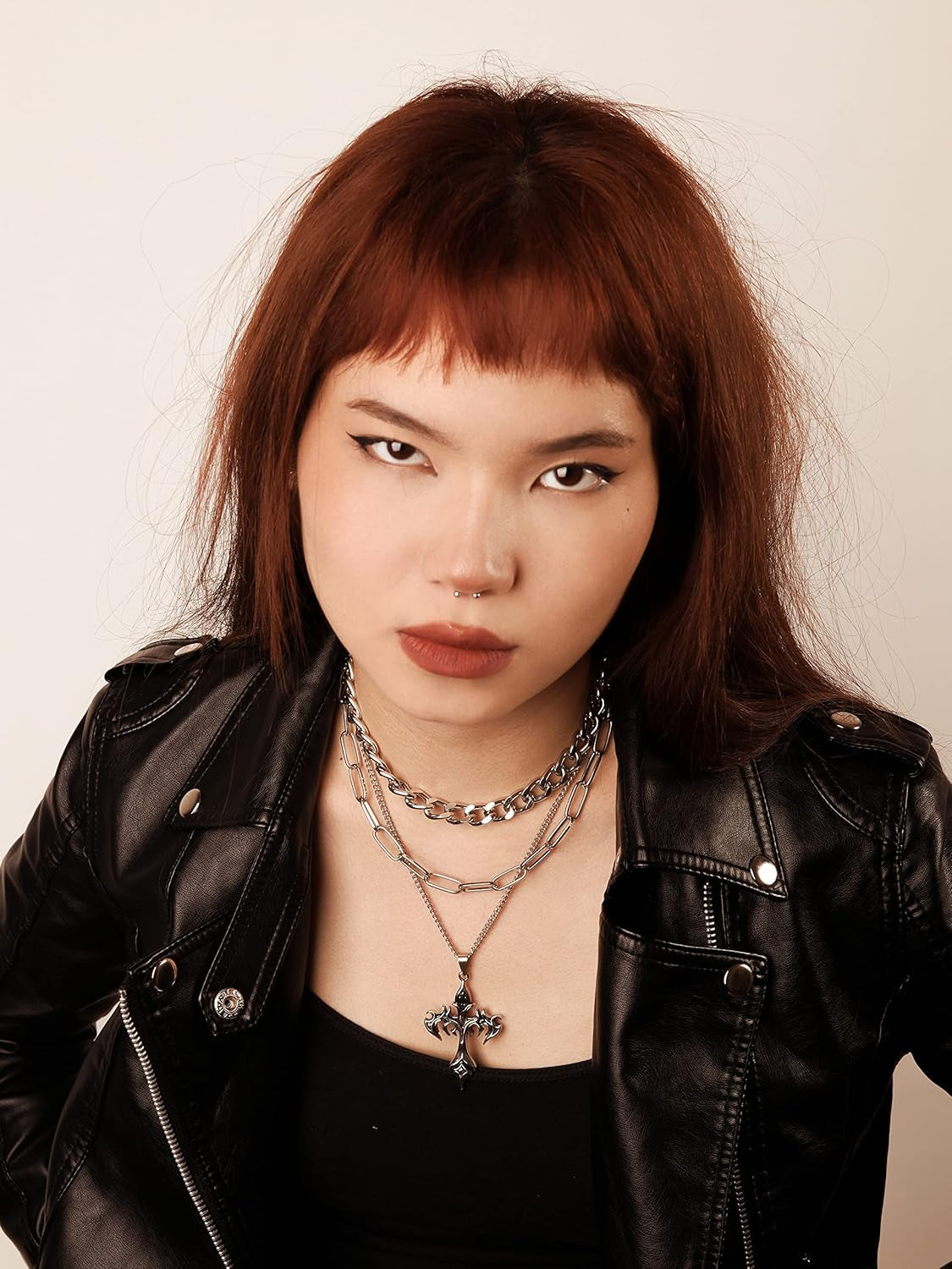 Goth Layered Star Choker Necklace, Gothic Punk Grunge Emo Necklace