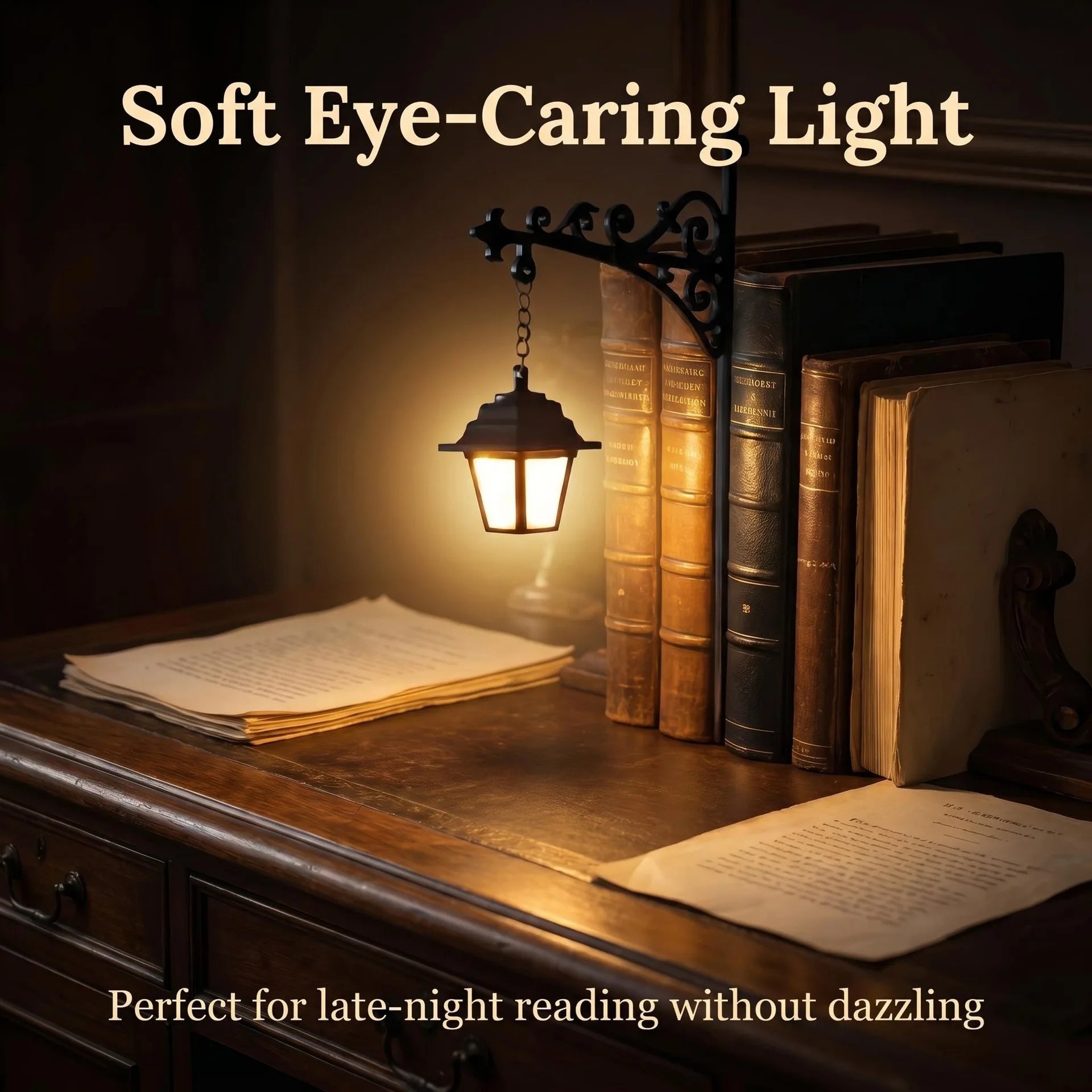 Halloween Retro Bookshelf Lighting Wall Mounted Reading Lamp Metal Gothic LED Night Light for Studious Home Room Ornament