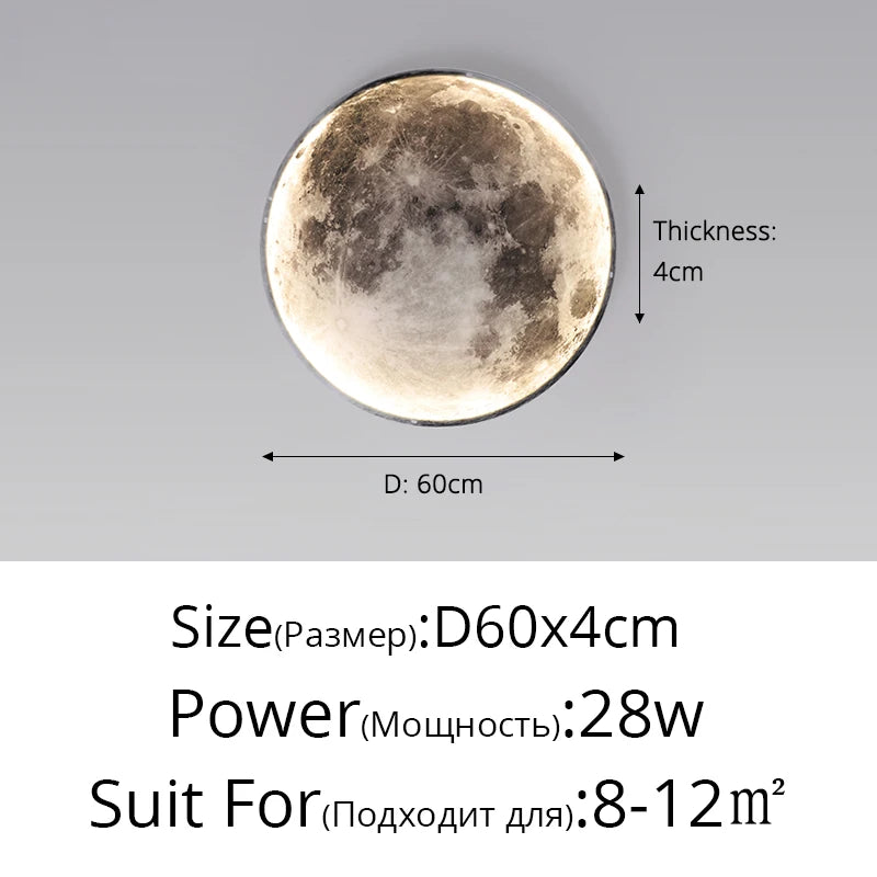 Moon LED Wall Light for Bedroom Kid'S Room Foyer Living Room Coffee Bar Aisle Hallway Gallery Studyroom Loft Indoor Home Lights
