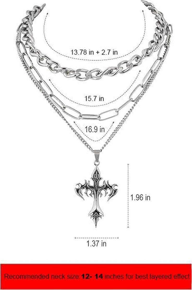Goth Layered Star Choker Necklace, Gothic Punk Grunge Emo Necklace