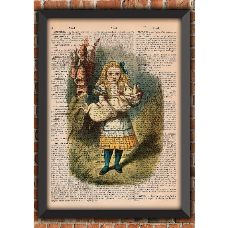 Bat Skeleton Dark Gothic Odd Scary Witch Punk Halloween Spooky Goth Vintage Art Home Decor Gift Poster Dictionary Page Print