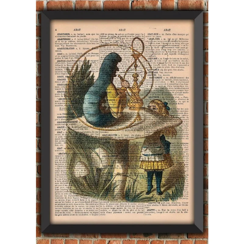 Bat Skeleton Dark Gothic Odd Scary Witch Punk Halloween Spooky Goth Vintage Art Home Decor Gift Poster Dictionary Page Print