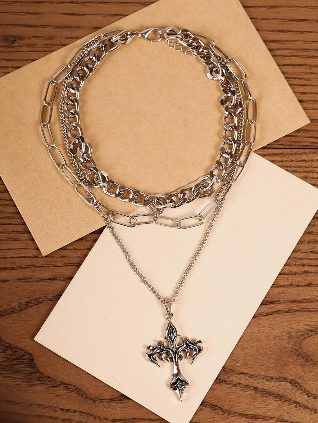 Goth Layered Star Choker Necklace, Gothic Punk Grunge Emo Necklace